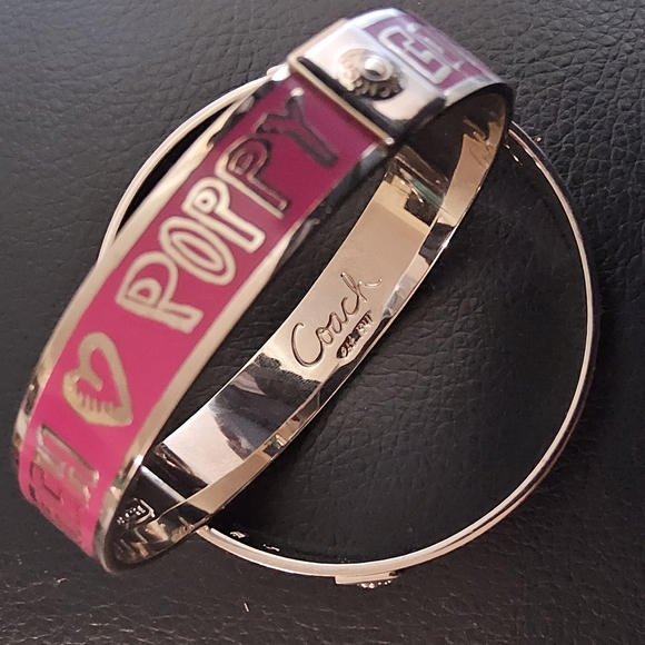 Authentic Coach Pink and Silvery Bangle Bracelet Gently Used - Picture 4 of 6